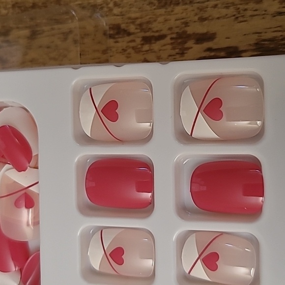 2/$16 Pink Hearts French Manicure Press On Nails - Picture 16 of 16